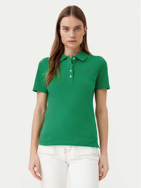 Damskie Polo Tommy Hilfiger, Rozmiar S, Zielone, 1985 WW0WW43225