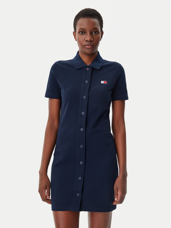Tommy Jeans Tommy Jeans Sukienka codzienna Badge DW0DW20302 Granatowy Regular Fit