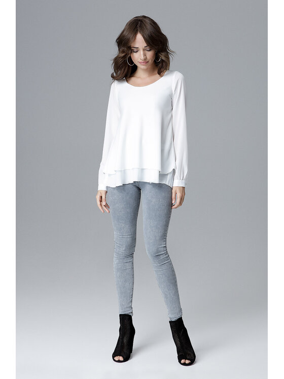 Lenitif Lenitif Blusa L020 Écru Regular Fit