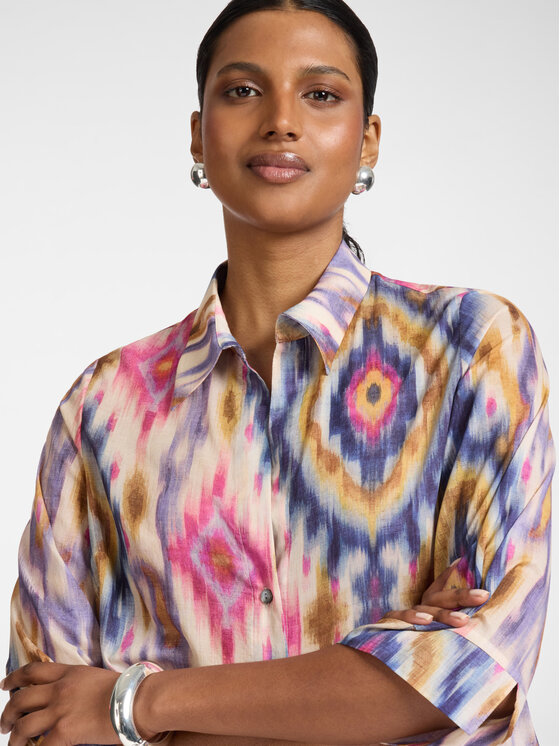 Elena Mirò Elena Mirò Camicia 5040P000367N001 Viola Boxy Fit