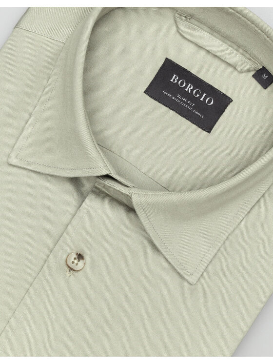 Borgio Borgio Koszula terranova 00554 Zielony Slim Fit
