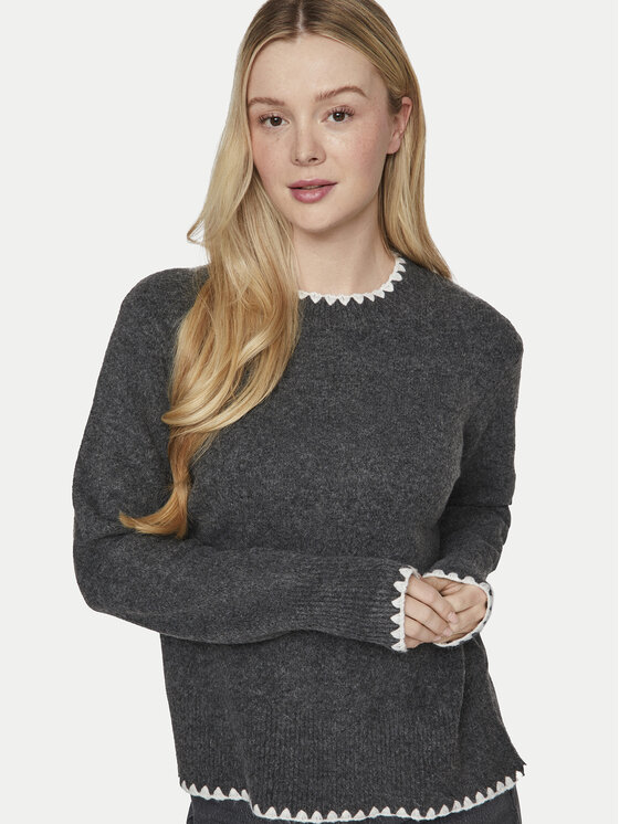 Vila Vila Pulover Hefna 14098864 Gri Regular Fit