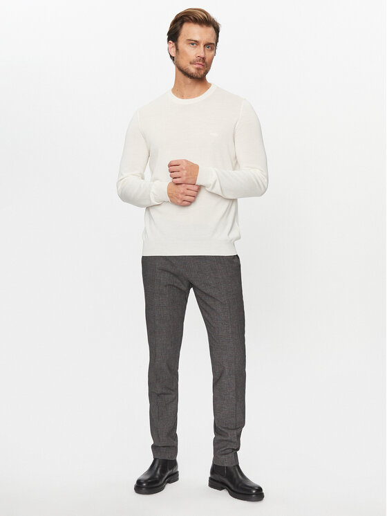 BOSS Boss Sweter Botto-L 50476364 Écru Regular Fit