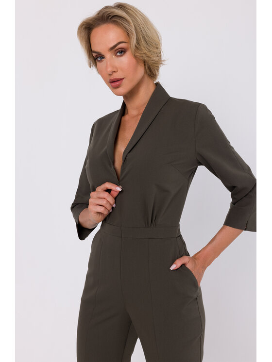 Made of Emotion Made of Emotion Kombinezon M751 Zielony Modern Fit