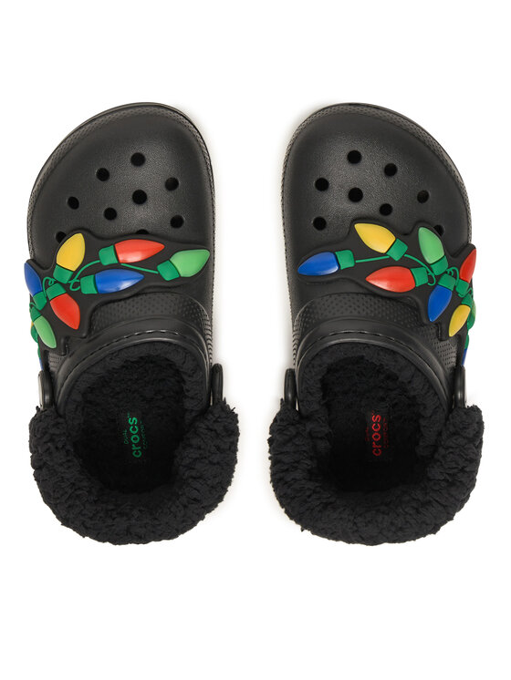 Crocs Crocs Klapki Clsc Lined Holiday Lights 212026 Czarny