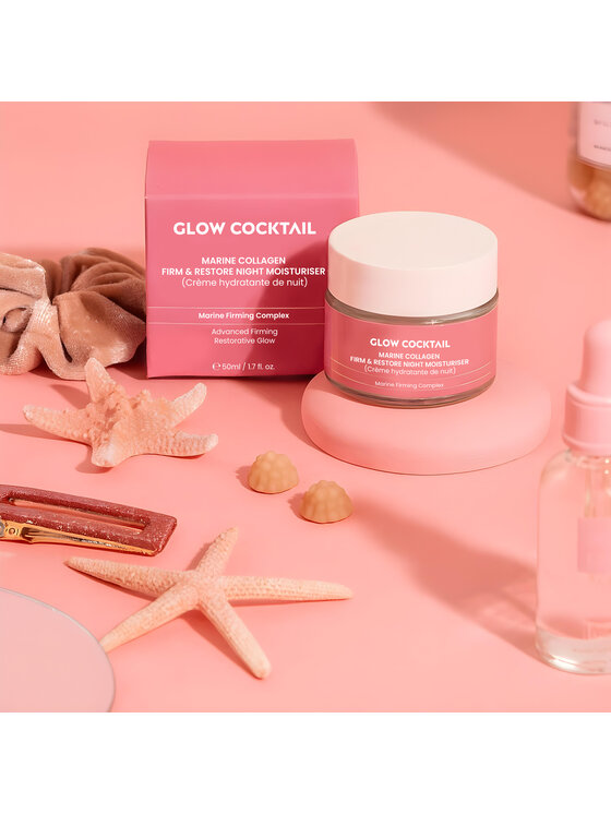 Glow Cocktail Glow Cocktail Krem Nocny Kolagen Morski – Ujędrniający 50 ml Pielęgnacja na noc