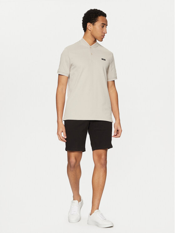Calvin Klein Calvin Klein Kratke hlače iz tkanine Modern Twill K10K114063 Črna Slim Fit