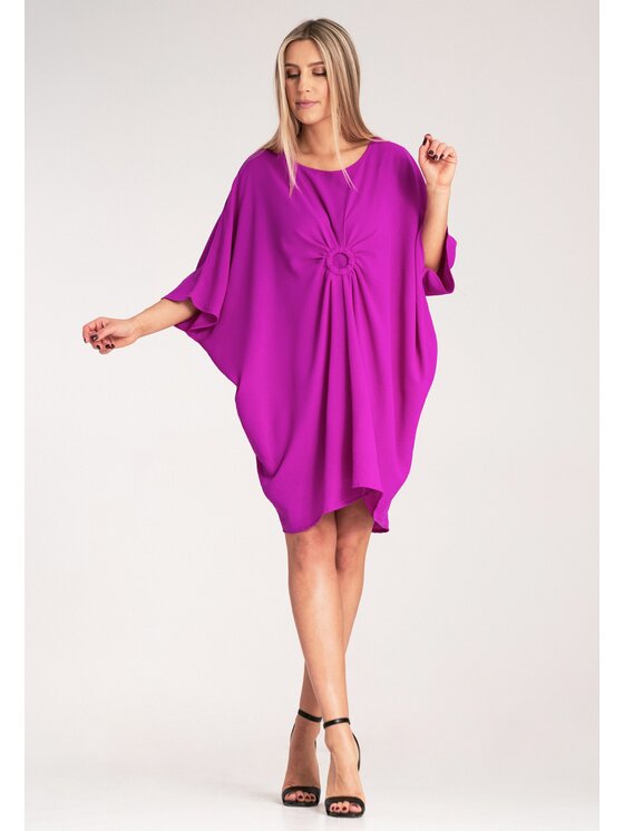 FIGL FIGL Sukienka koktajlowa M1127 Fioletowy Loose Fit