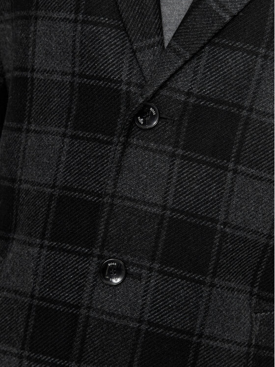BOSS Boss Płaszcz wełniany H-Hyde-C-224 50502270 Czarny Regular Fit