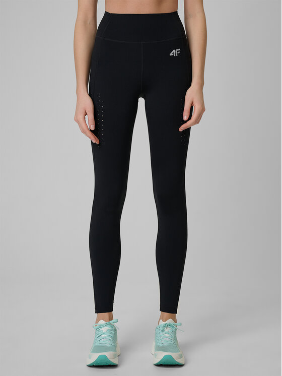 4F 4F Legginsy TRAINING Czarny Slim Fit