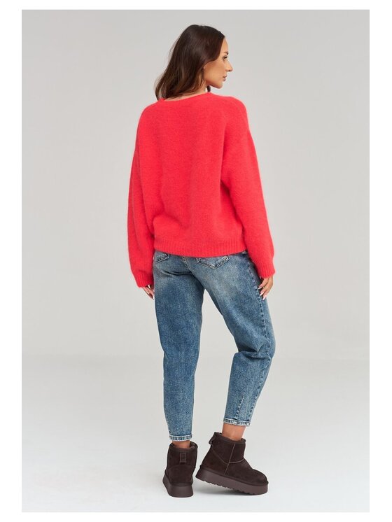 Makadamia Makadamia Sweter C93 Pomarańczowy Loose Fit