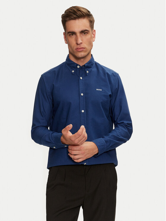 BOSS Boss Srajca H-Roan 50521996 Modra Slim Fit