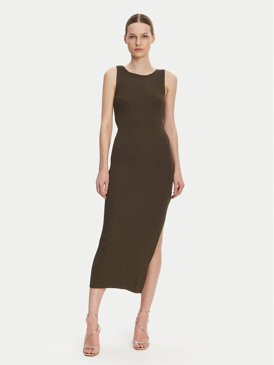Guess Guess Džemper haljina W5GK47 Z3L10 Smeđa Regular Fit