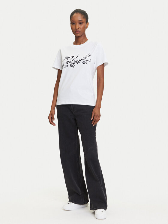 KARL LAGERFELD KARL LAGERFELD T-Shirt A3W17018 Biały Regular Fit