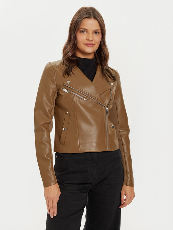 Vero Moda Vero Moda Geacă din imitație de piele Riley 10302441 Maro Slim Fit