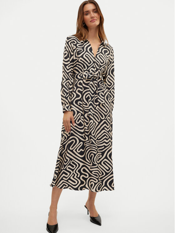 Vero Moda Vero Moda Rochie tip cămașă Vigdis 10323267 Negru Regular Fit