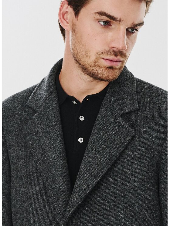 Pako Lorente Pako Lorente Płaszcz P24WF-7X-014 Szary Classic Fit