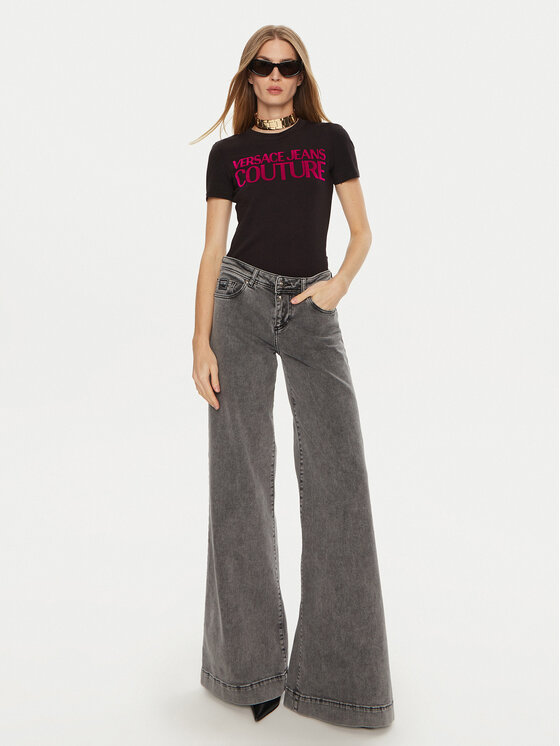 Versace Jeans Couture Versace Jeans Couture Majica 77HAHL01 Črna Regular Fit