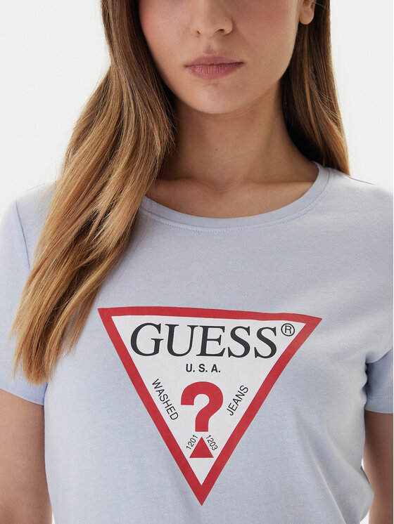 Guess Guess Tričko W1YI1B I3Z14 Modrá Regular Fit