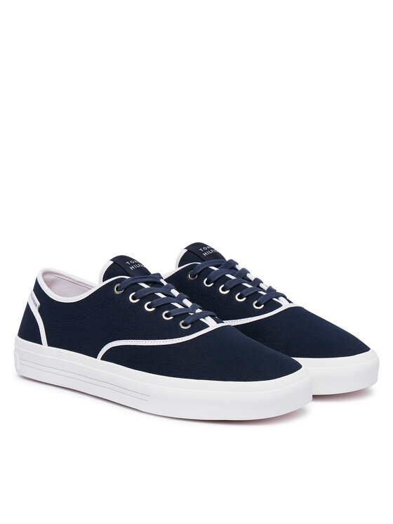 Tommy Hilfiger Tommy Hilfiger Πάνινα παπούτσια Th Vulc Cup Long Lace Canvas FM0FM05874 Σκούρο μπλε