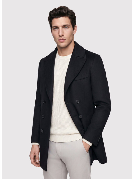 Pako Lorente Pako Lorente Płaszcz wełniany P26WP-7X-005 Czarny Slim Fit