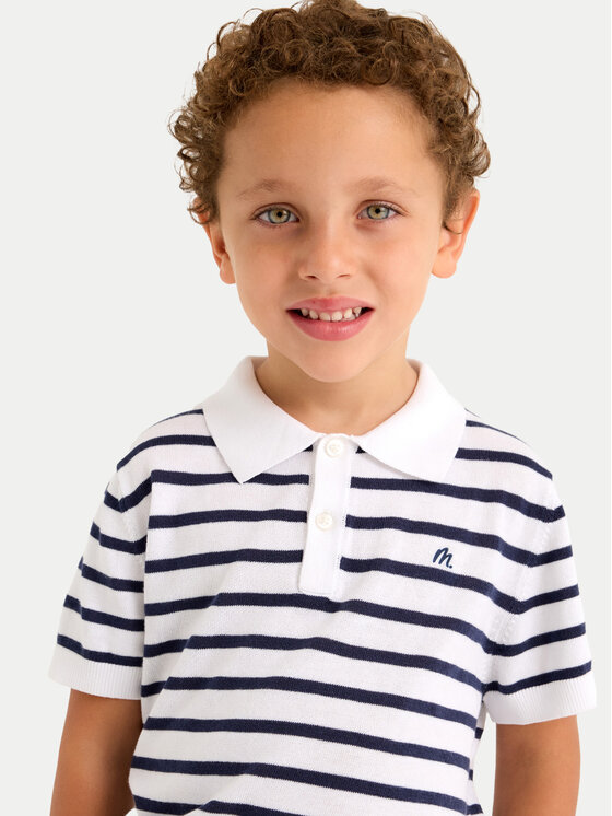 Mayoral Mayoral Тениска с яка и копчета 3104 Бял Regular Fit