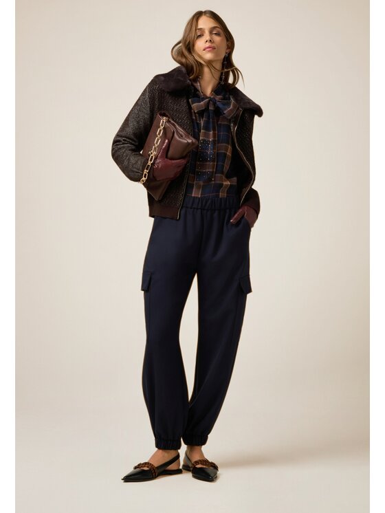 Oltre Oltre Pantaloni di tessuto P080J002594N034 Blu Boy Fit