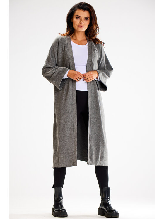 Awama Awama Sweter A617 Szary Basic Fit
