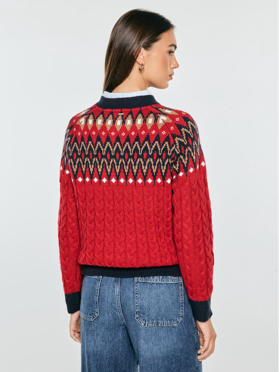 BIG STAR BIG STAR Sweter ROHIA Czerwony Comfort Fit