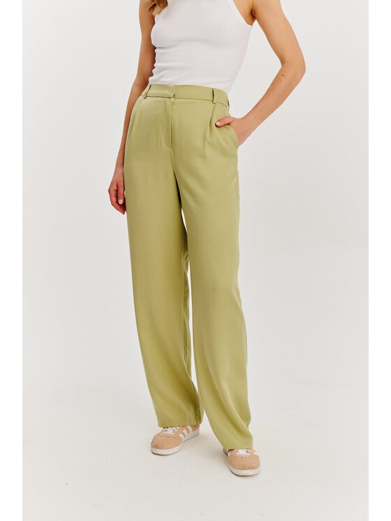 NAOKO NAOKO Spodnie materiałowe Garden Spark Zielony Regular Fit