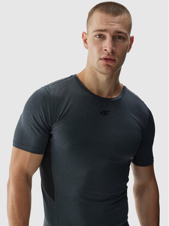 4F 4F Tričko 4FWAW24TFTSM1004-22M Sivá Slim Fit