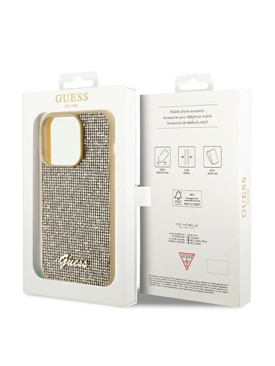 Guess Guess Etui na telefon iPhone 14 Pro Max Złoty