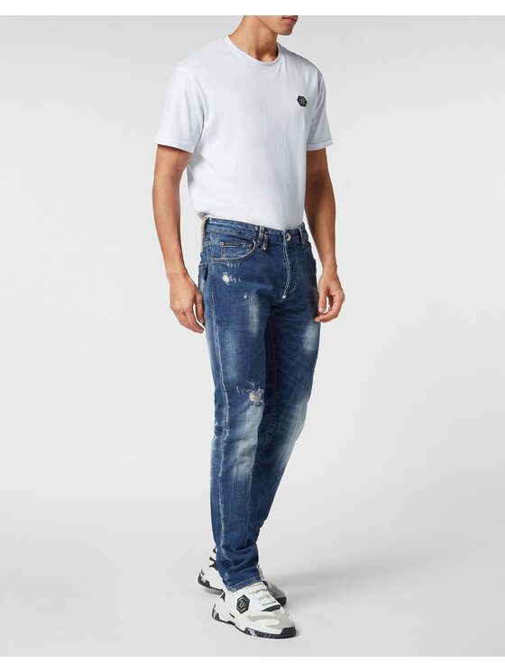 PHILIPP PLEIN PHILIPP PLEIN Jeansy 9911 Niebieski jasny Straight Leg