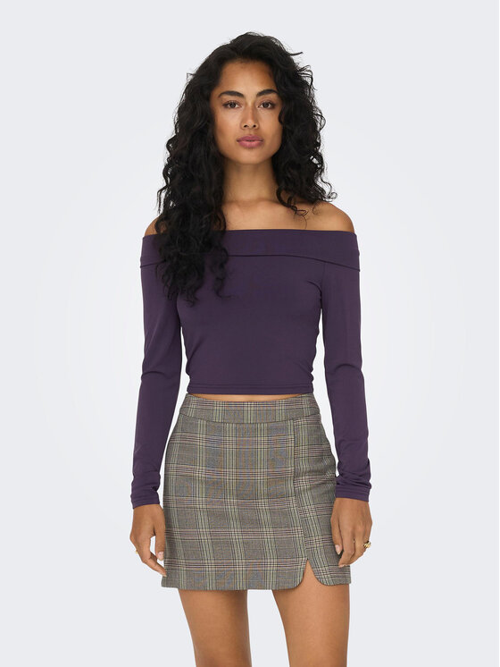 ONLY ONLY Majica 15302593 Ljubičasta Slim Fit