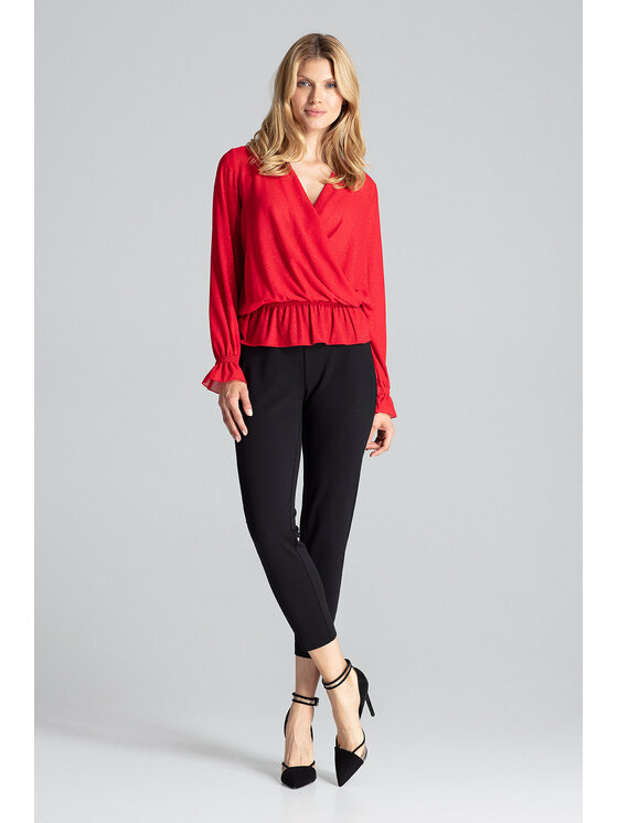FIGL FIGL Halenka M690 Červená Regular Fit