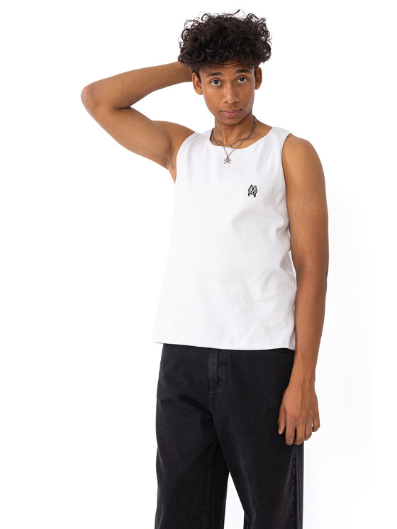 Mercur Mercur Tank top Monument Minilogo Biały Comfortable Fit