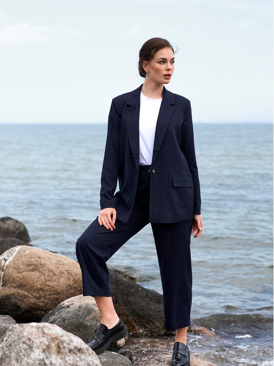Kaffe Kaffe Pantaloni din material Marley 10507121 Bleumarin Regular Fit