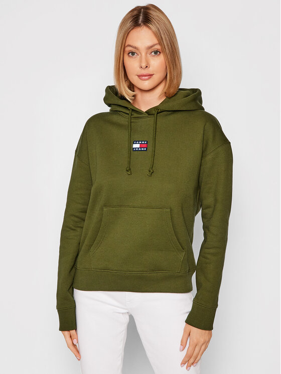 Tommy Jeans Džemperis Tjw Center Badge DW0DW10403 Žalia Regular Fit •  Modivo.lt