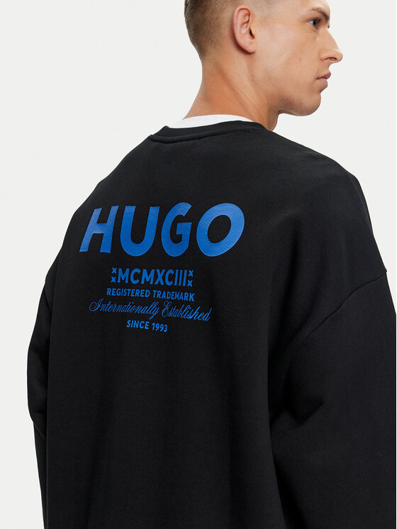 HUGO Hugo Džemperis Naviu 50510732 Juoda Loose Fit