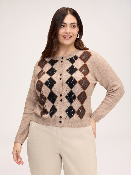 Fiorella Rubino Fiorella Rubino Kardigan M557L008852N0R2 Brązowy Regular Fit