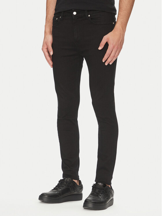 Calvin Klein Jeans Jeansy J30J323694 Czarny Super Skinny Fit