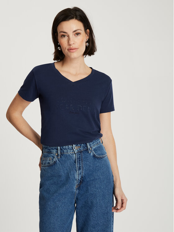 Cross Jeans Cross Jeans T-Shirt 56235-001 Granatowy