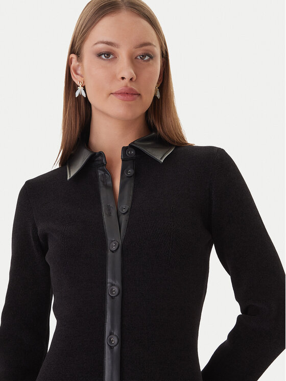 Patrizia Pepe Patrizia Pepe Плетена рокля 2A2982 K215 Черен Regular Fit