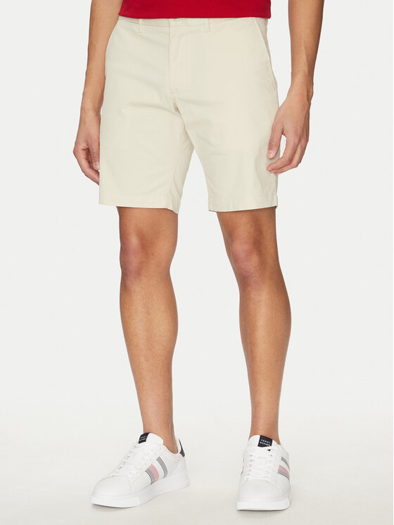 Tommy Hilfiger Bavlnené šortky Brooklyn MW0MW23563 Béžová Regular Fit