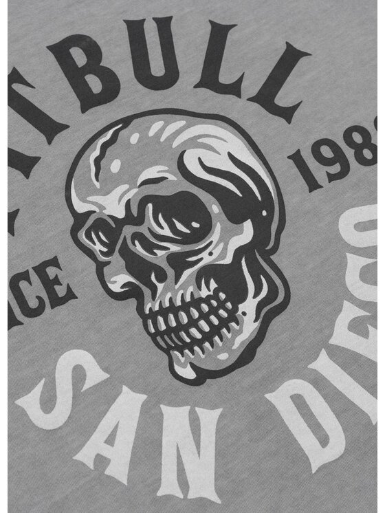 PITBULL PITBULL T-Shirt SKULL LOGO Szary Regular Fit