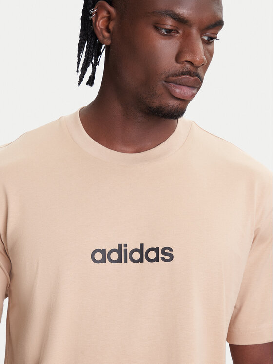 adidas adidas T-Shirt Essentials Linear JX5709 Beżowy Regular Fit