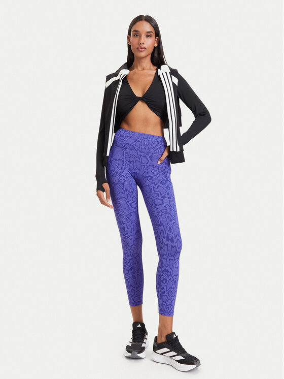 adidas adidas Legginsy Optime Primelift Snake KQ8312 Fioletowy