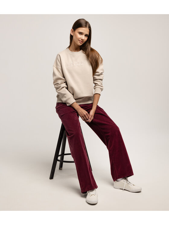 Lee Cooper Lee Cooper Spodnie materiałowe LUNAR CORD Czerwony Wide Leg