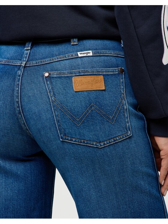 Wrangler Wrangler Jeansy World Wide Niebieski Wide Leg