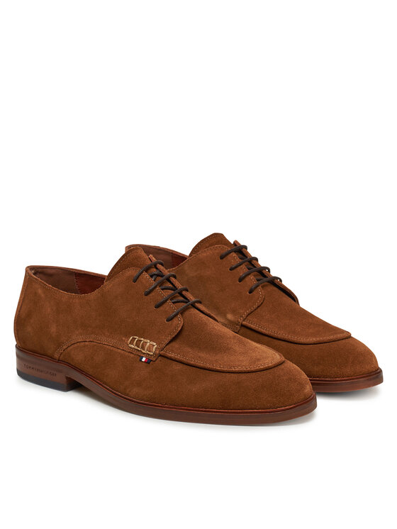 Tommy Hilfiger Tommy Hilfiger Cipele Hilfiger Thunit Suede M Toe Shoe FM0FM05468 Smeđa